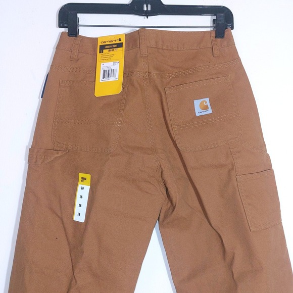 NWT Carhartt Boys' Loose Fit Flannel-Lined Utility Work Pants Dark Mustard SZ 16 - Picture 9 of 16